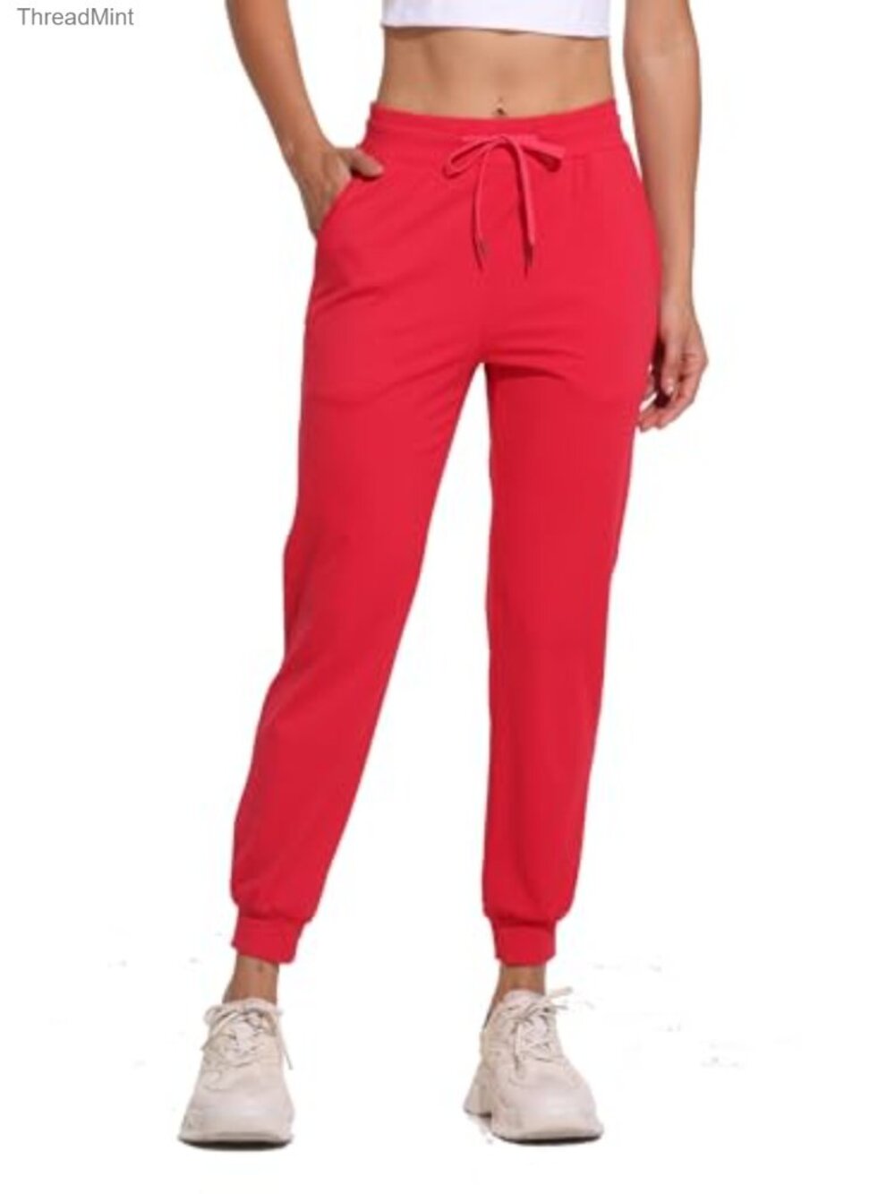 4-Way Stretch High Rise Joggers with Pockets for Workout Running
